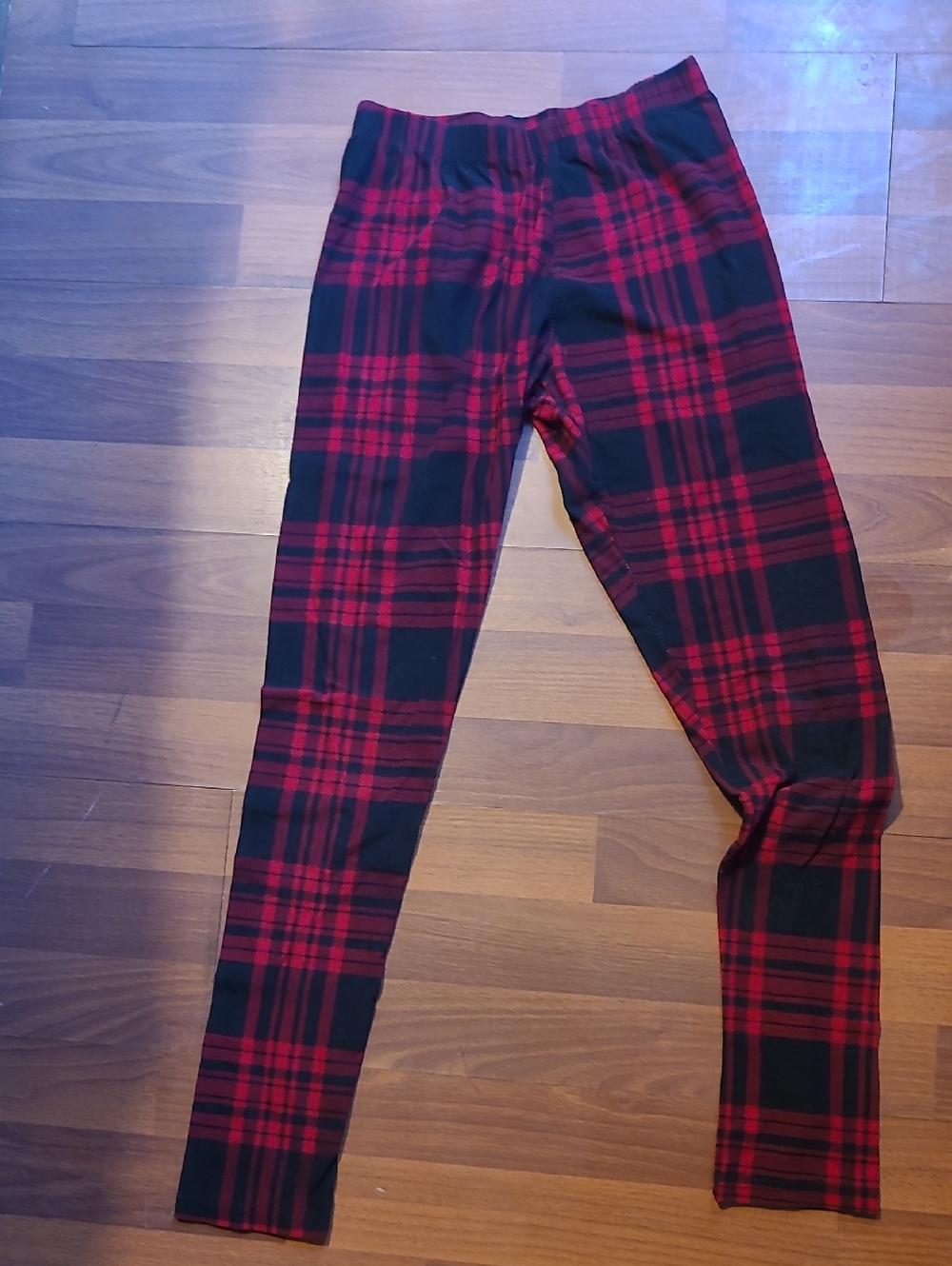 LuLaRoe Red and Black Plaid Leggings